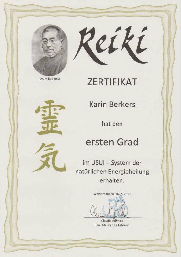 Zertifikat Reiki I